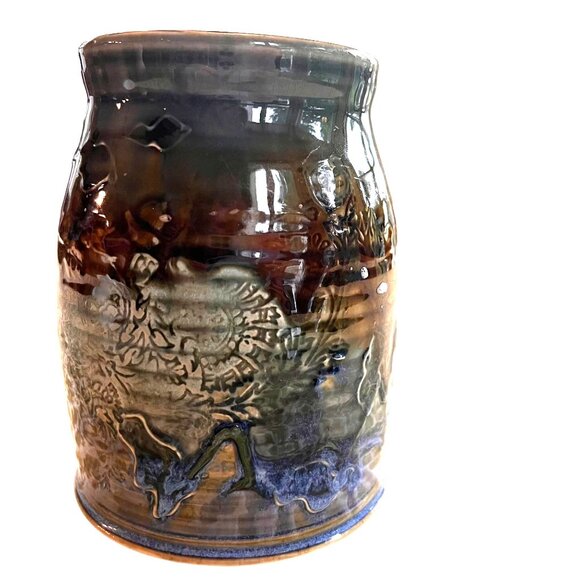 Laurey-Faye Long Artist Handmade Glazed Pot Nature North Carolina Appalachians - Picture 4 of 12